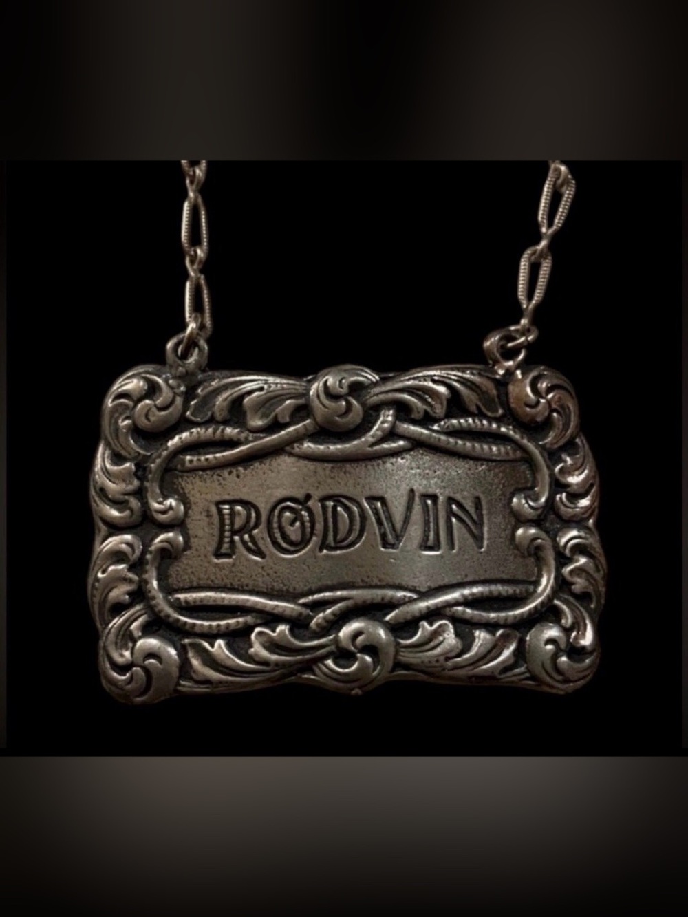 Vintage Rodvin Sterling Silver Liquor Label #6740